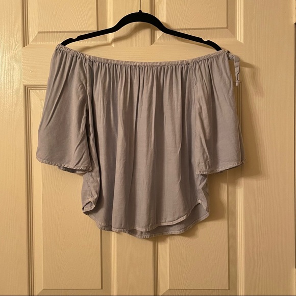 Billabong Blues Baby Chambray Off Shoulder Top / Size S - Picture 4 of 9